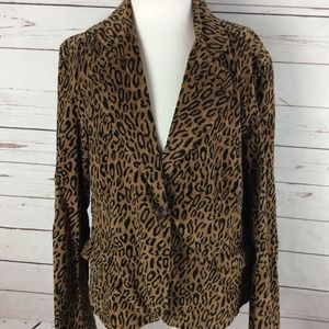 Kikit Jeans Womens Size XL Black Tan Close Blazer